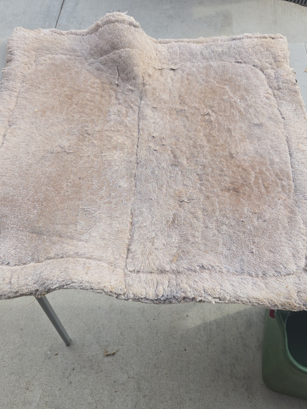 Horse Saddle Blanket Western Plush Sheepskin in Light Cream